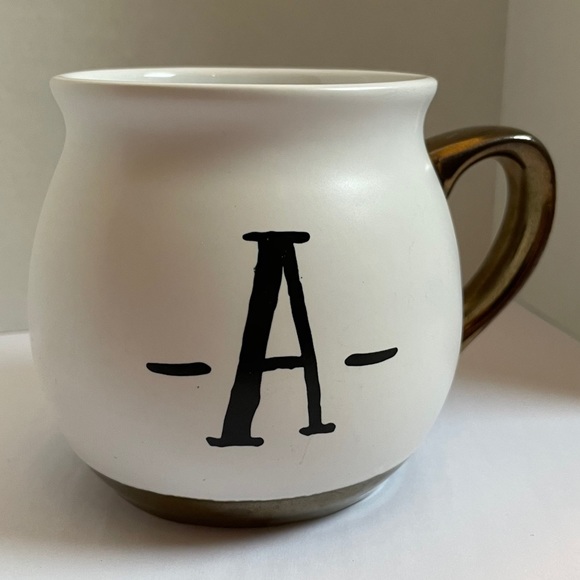 Threshold Letter A Mug Metallic Bronze Accent
